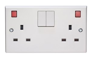 13A 2 Gang Single Pole Switched Socket With Neon Indicators