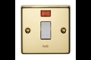 32A 1 Gang Double Pole Control Switch With Neon Printed 'Hob'
