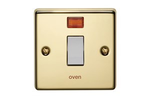 32A 1 Gang Double Pole Control Switch With Neon Printed 'Oven'