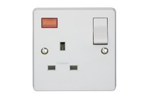 13A 1 Gang Double Pole Switched Socket With Neon