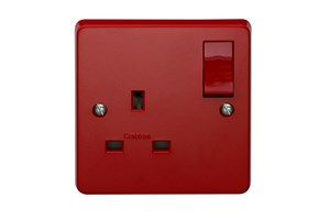 13A 1 Gang Double Pole Switch Socket Red