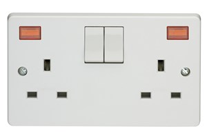 13A 2 Gang Double Pole Switched Socket With Neon