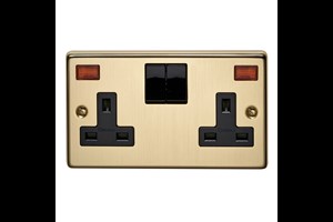 13A 2 Gang Single Pole Switched Socket With Neon Bronze Finish