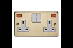 13A 2 Gang Double Pole Switched Socket With Neon Bronze Finish