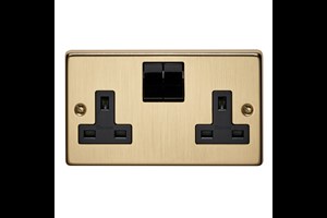 13A 2 Gang Double Pole Switched Socket Bronze Finish