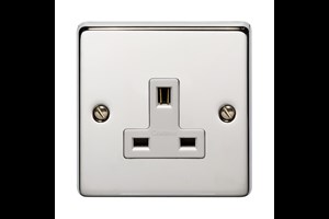 13A 1 Gang Unswitched Socket Polished Stainless Steel Finish