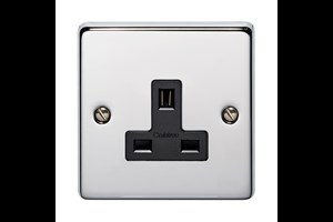 13A 1 Gang Unswitched Socket Highly Polished Chrome Finish