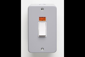 50A 2 Gang Double Pole Control Metalclad Switch With Neon