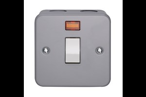 20A 1 Gang Double Pole Metalclad Switch With Neon