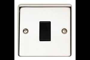 20A 1 Gang Double Pole Control Switch Polished Steel Finish