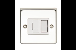 13A Double Pole Switched Fused Connection Unit Polished Steel Finish
