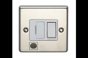 13A Double Pole Switched Fused Connection Unit With Flex Outlet Stainless Steel Finish