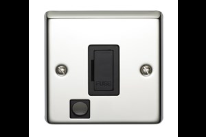 13A Unswitched Fused Connection Unit With Flex Outlet Polished Steel Finish