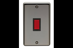 45A 2 Gang Vertical Double Pole Control Switch Black Nickel Finish