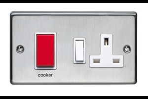 45A Cooker Control Unit With 13A Double Pole Switched Socket Outlet Stainless Steel Finish