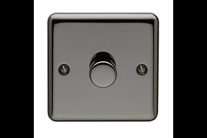 400W 1 Gang Mains or Low Voltage Dimmer Plate Switch Black Nickel Finish