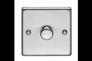 400W 1 Gang Mains or Low Voltage Dimmer Plate Switch Stainless Steel Finish