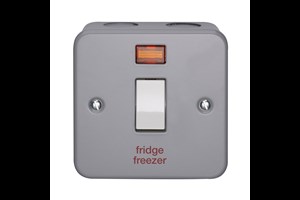 20A 1 Gang Double Pole Metalclad Switch With Neon Printed 'Fridge Freezer'