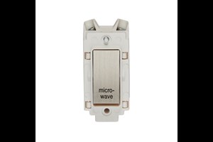 20A Double Pole Grid Switch Rocker White Trim Printed 'Microwave' Stainless Steel Finish Rocker