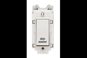 20A Double Pole Grid Switch Printed 'Dish Washer' In Black Text
