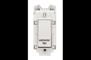 20A Double Pole Grid Switch Printed 'Extractor Fan' In Black Text