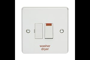 13A Double Pole Switched Fused Connection Unit With Neon Printed 'Washer Dryer'