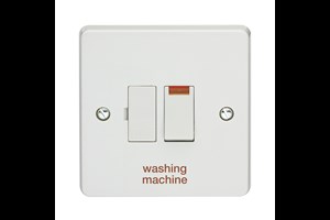 13A Double Pole Switched Fused Connection Unit With Neon Printed 'Washing Machine'