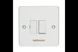13A Double Pole Switched Fused Connection Unit Printed 'Bathroom'
