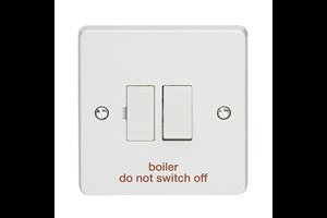 13A Double Pole Switched Fused Connection Unit Printed 'Boiler Do Not Switch Off'