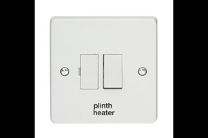 13A Double Pole Switched Fused Connection Unit Printed 'Plinth Heater' in Black