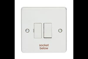 13A Double Pole Switched Fused Connection Unit Printed 'Socket Below'