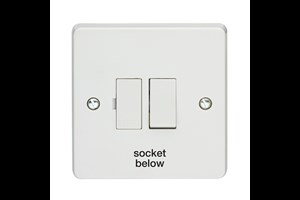 13A Double Pole Switched Fused Connection Unit Printed 'Socket Below' in Black