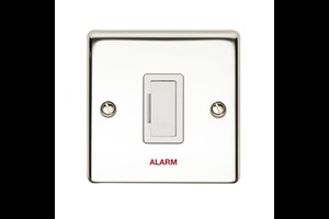 13A Unswitched Fused Connection Unit Printed 'Alarm' Polished Steel Finish