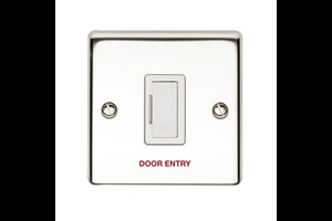 13A Unswitched Fused Connection Unit Printed 'Door Entry' Polished Steel Finish