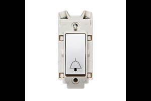 10A Retractive Switch Printed 'Bell Symbol' Polished Stainless Steel Finish Rocker