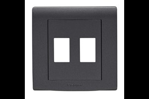 2 Gang Grid Cover Plate Black Finish