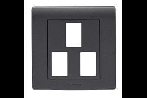 3 Gang Grid Cover Plate Black Finish