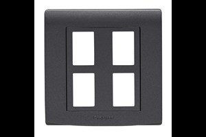 4 Gang Grid Cover Plate Black Finish