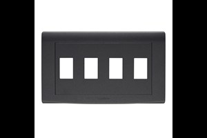 4 Gang In-Line Grid Cover Plate Black Finish