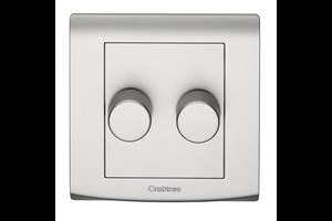 2 Gang 2 Way Dimmer 250W Silver Finish